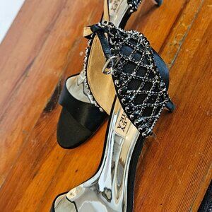 NEW Badgley Mischka Women's Adora Embellished Kitten Heels, Size 9, Black